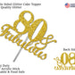 RokAPary 80 & Fabulous Cake Topper, Gold Glitter, Doubled Sided, Acrylic Stick, 80th Birthday Decoration