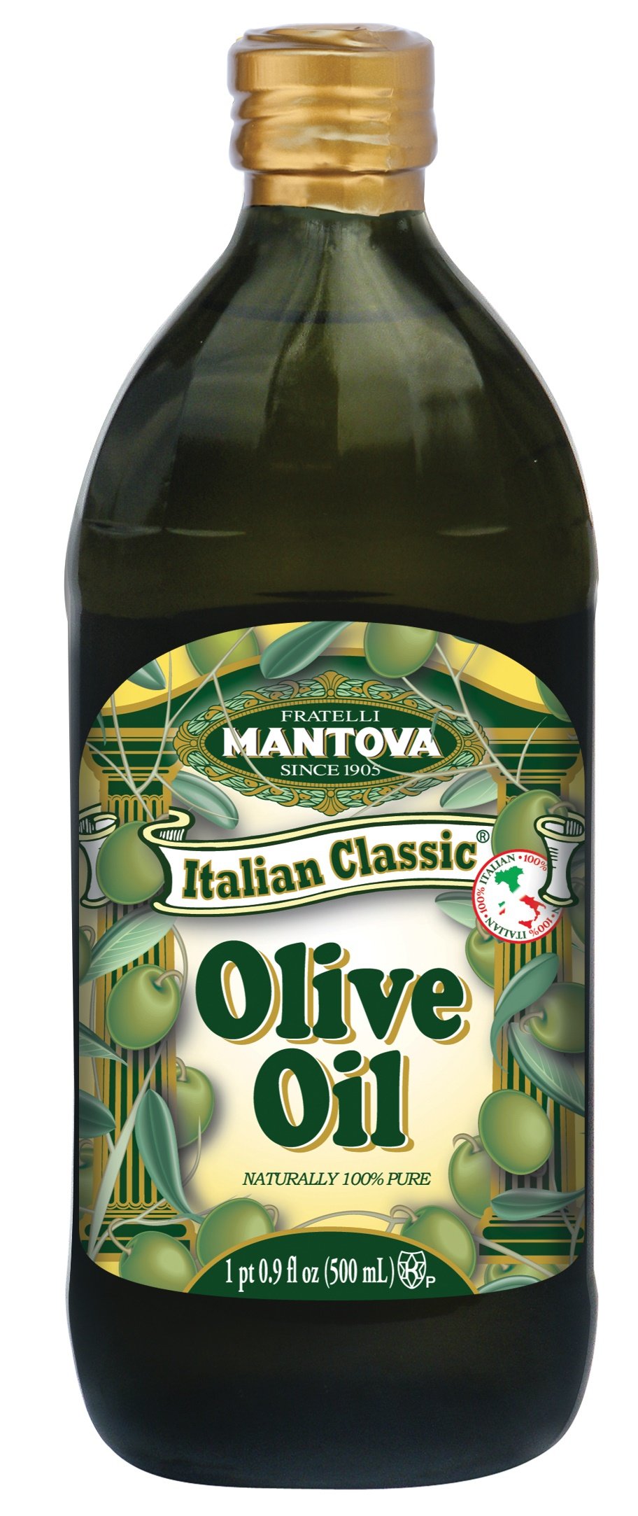 Mantova Italian Classic Pure Olive Oil 17 Oz - 100% Pure, Extra Virgin, 17 Ounces