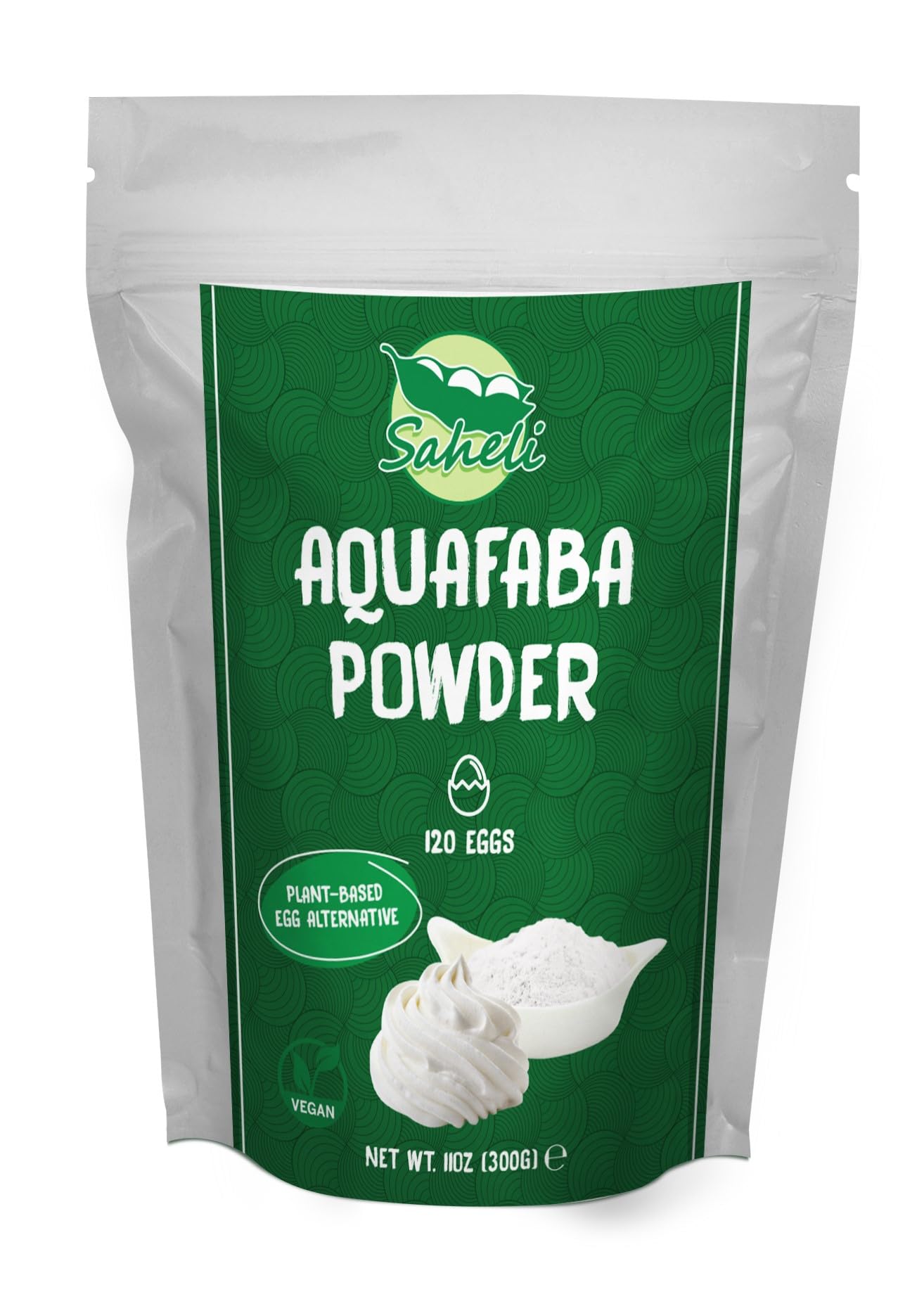 Saheli Aquafaba Powder - Vegan Egg Substitute, 10.6oz, Replaces 120 Eggs, Plant-Based Cocktail Foaming