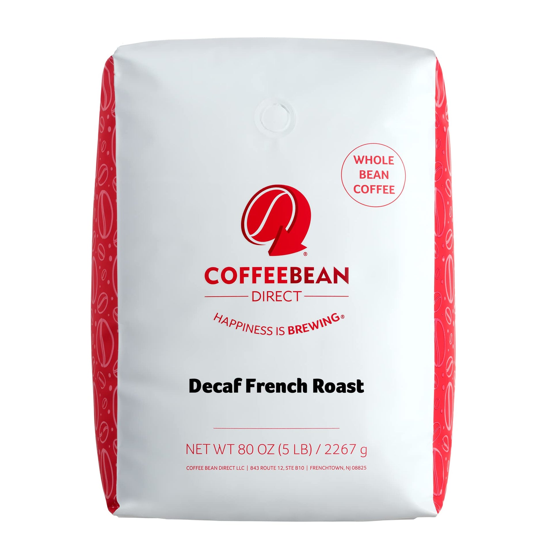 Coffee Bean Direct Decaf French Roast, Whole Bean Coffee, 5 Pound Bag