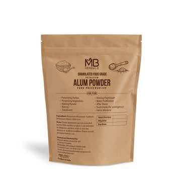 Mb Herbals Alum Powder 100 Gram (3.5 Oz) | Granulated Potassium Alum Powder | Purified Through Shodhan Process | Granulated Powd