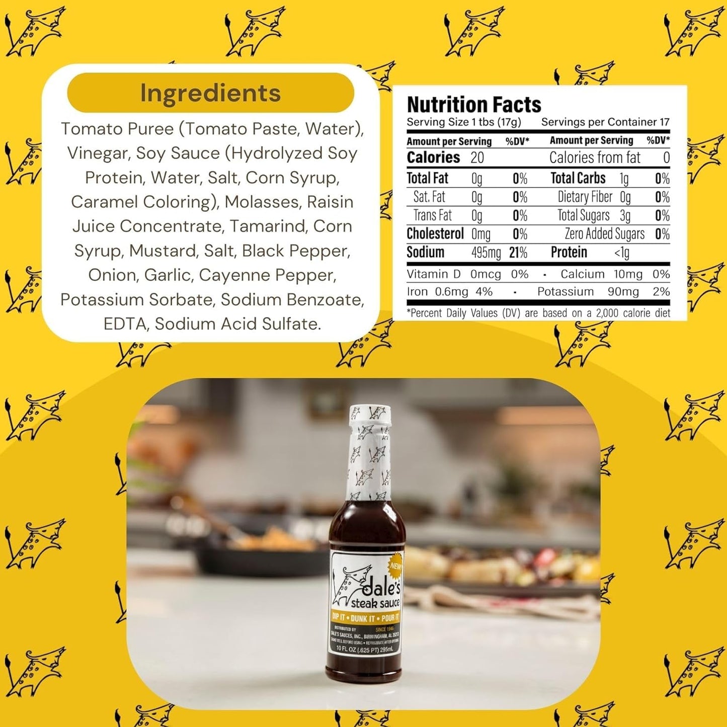 Steak Seasoning By Dale's, No Cholesterol | Delicious on All Meats, Fish, Poultry, and Vegetables | (2) 10 oz Bottle | No Long M