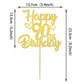 YCTHUNFISH 90th Birthday Cake Topper Glitter Heart Star Gold Bamboo Decorations