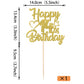 YCTHUNFISH Birthday Cake Topper - Glitter Heart Star Design - Gold - 14th Birthday Party Supplies