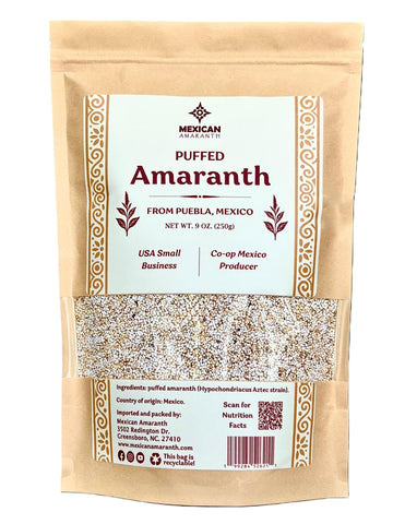Mexican Puffed Amaranth from Puebla and Oaxaca, Mexico, Traditional Aztec Strain, 9 oz