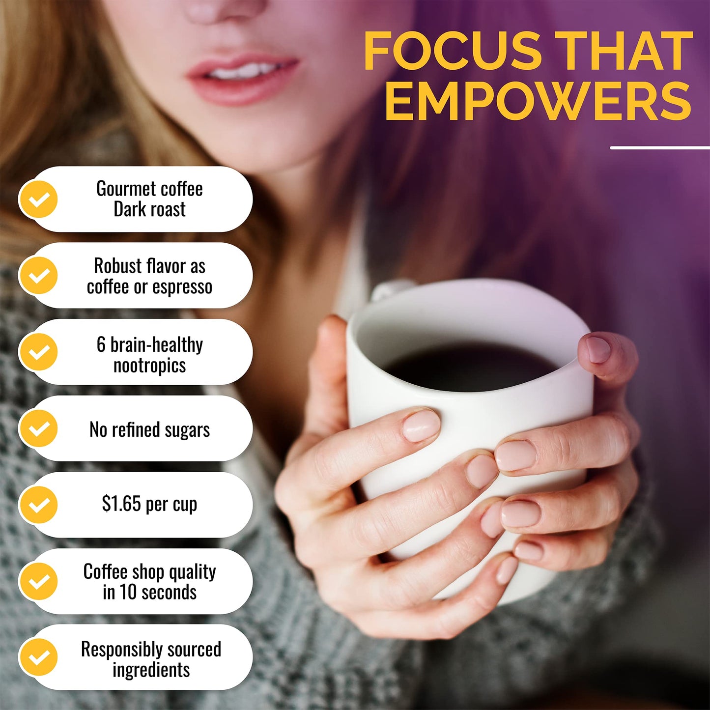 Grateful Earth Mushroom Coffee  Espresso Instant Coffee with Cinnamon  Turmeric  Lions Mane Mushrooms  L-Theanine  Chaga Super Brain Blend  Energy & Immune Support  Dairy & Gluten Free  2 Bags  40 Ct