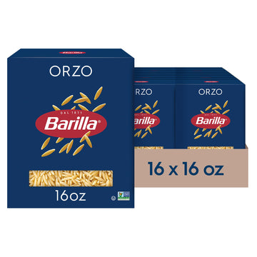 Barilla Orzo Pasta  16 Oz. Box (Pack Of 16) - Non-Gmo  Made With Duflavor Blend Wheat Semolina - Kosher Certified