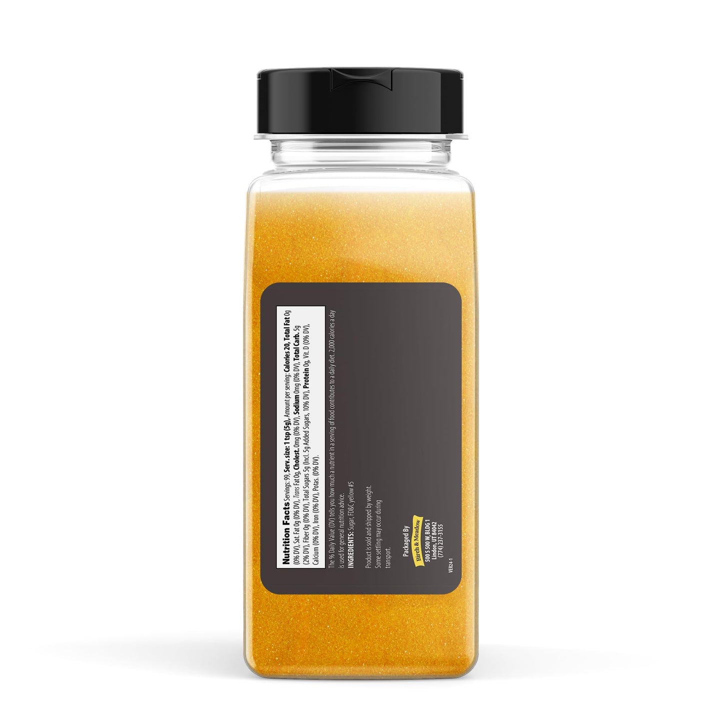 BIRCH & MEADOW Sanding Sugar, Colorful Yellow Sugar Crystals, 17.6 Ounce for Holiday Baking