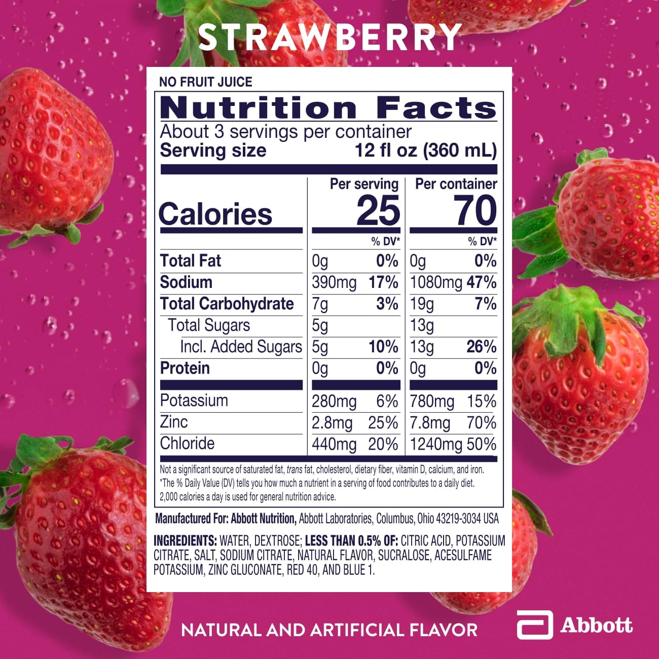 Pedialyte Electrolyte Drink, Hydration Drinks For Kids & Mature-Themeds, Strawberry, 1 Liter
