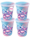 Fun Sweets Cotton Candy 4-Pack - Blue Raz and Cherry Swirl Flavor CottonCandy in 1.5 oz Tubs - Individual Carnival Cotton Candy 