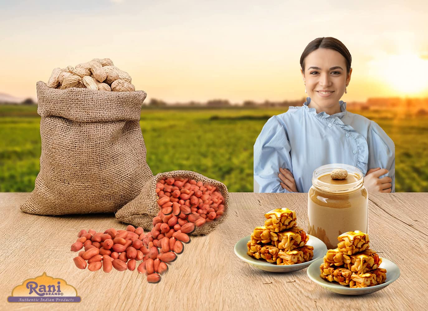 Rani Peanuts, Raw Whole With Skin (uncooked, unsalted) 25lbs (400oz) 11.36kg Bulk Box ~ All Natural | Vegan | Gluten Friendly |