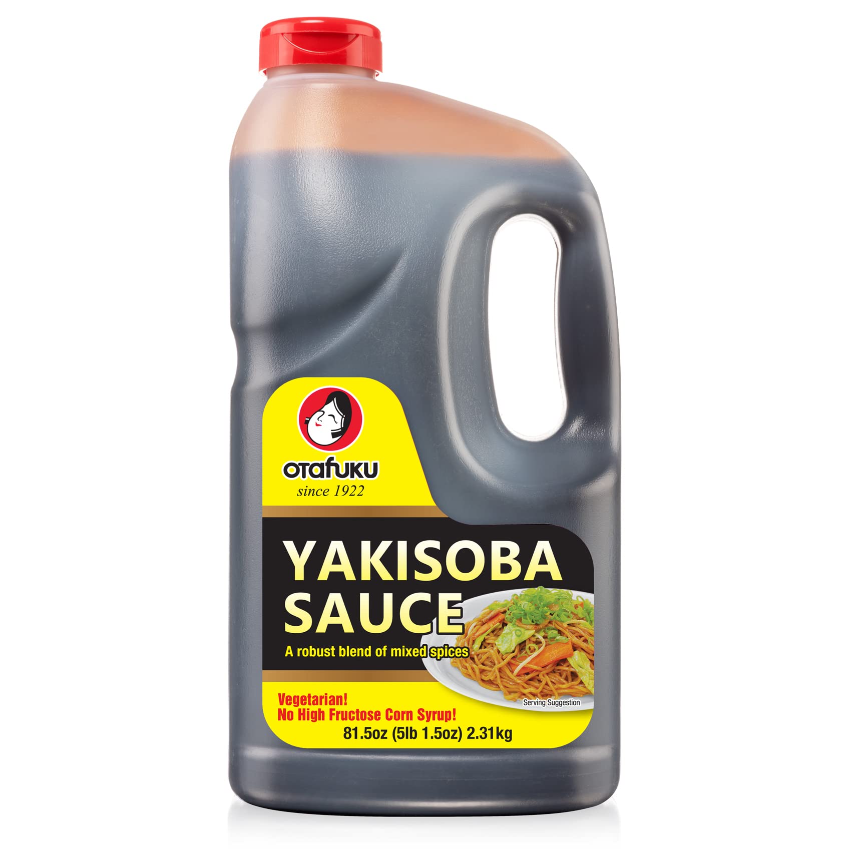 Otafuku Yakisoba Sauce for Stir Fry Noodles, Vegan, Authentic Umami Flavor, 81.5 Oz (1/2 Gallon)