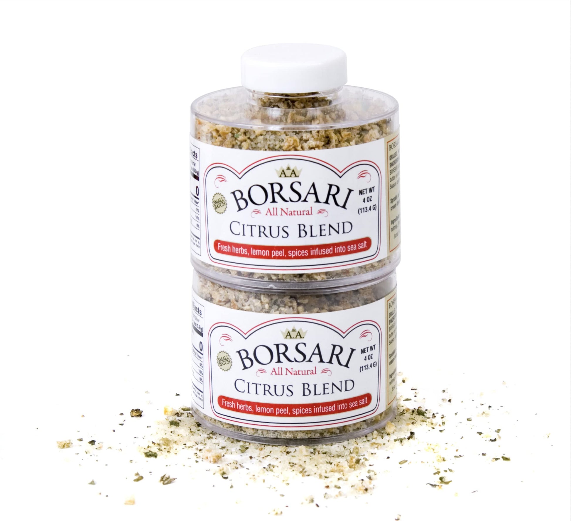 Borsari Citrus Salt Seasoning - Gourmet Seasoned Salt With Lemon, Pepper, And Herbs - Premium Citrus Seasoning Salt - All Natura