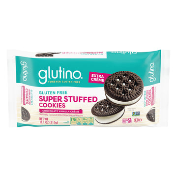 Glutino Super Stuffed Chocolate Vanilla Cream Cookie, 11.1 Ounce
