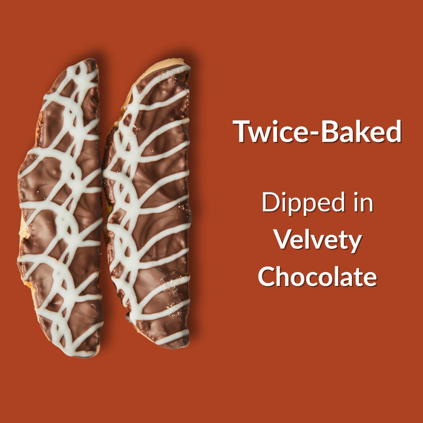 Delallo Chocolate Dipped Biscotti Cookies, Twice-Baked Authentic Italian Recipe, All Natural Tuscany Biscuits Dipped In Velvety