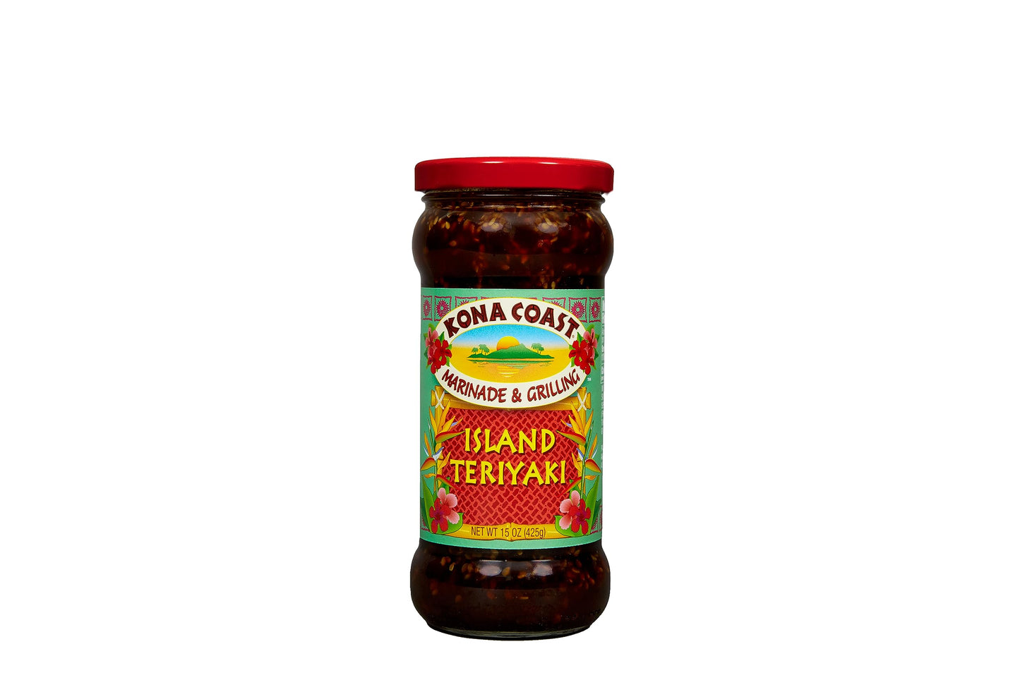 Kona Coast Island Teriyaki Marinade & Grilling Sauce | Artificial Flavor & Color Free | 15 Ounce Jar (Pack Of 6)