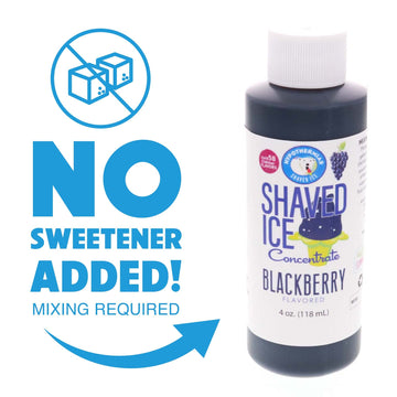 Hypothermias Shaved Ice Syrup Concentrate - Blackberry Flavor - 4 Fl. Oz - Makes 1 Gallon - Unsweetened, Add Water & Sweetener