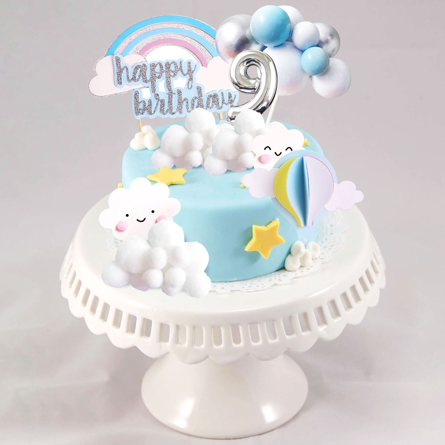 Laventy On Cloud 9 Cake Decoration On Cloud 9 Birthday Cake Topper 9 Birthday Cake Decoration On Cloud 9 Party Supplies Cloud Ca