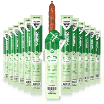 Mission Meats Beef Sticks - 100% USDA Certified Organic Snacks for Kids and Toddlers - Made with Organic, Grass Fed, and Pasture