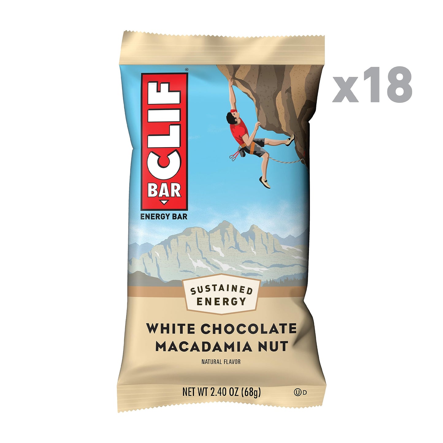 Clif Bar - White Chocolate Macadamia Nut Flavor - Made With Organic Oats - 9G Protein - Non-Gmo - Plant Based - Energy Bars - 2.