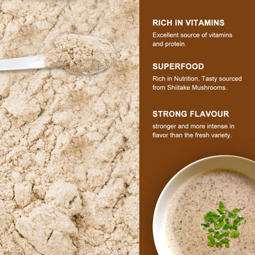 Orgfun Original Shiitake Mushrooms Powder, Natural Umami Seasoning, Mushroom Powder For Cooking, 5.3 Oz