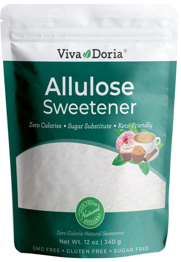Viva Doria Allulose Sweetener, 12 Oz (340g) | Zero Calorie Sugar Substitute | Great for Coffee, Tea, Cooking and Baking | Keto F