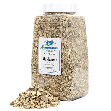 Harmony House Foods Dried Mushroom Bits & Pieces (6 Oz, Quart Size Jar)