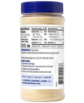 Peanut Butter & Co. Pure Peanut Powder, Non-Gmo Project Verified, Gluten Free, Vegan, 6.5 Oz Jars (Pack Of 2)