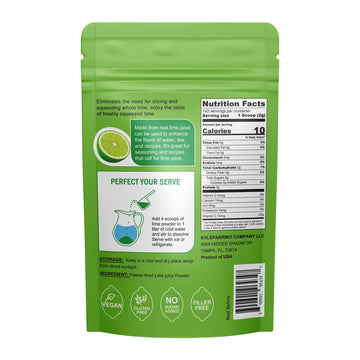 Talcufon Freshly Squeezed Lime Powder 10 Oz, Just Cold Pressed, Freeze Dried Lime Juice Powder No Added Sugar, Gluten Free, Non-