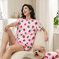 Xpudac Matching Dog And Owner Clothes Womens Pajama Set Loungewear Short Sleeve Tee And Shorts, Owner And Pet Pajamas Are Sold S