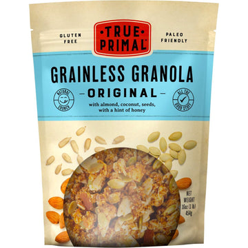 True Primal Grainless Granola Original (Formerly Steve'S Paleogoods Paleokrunch) 1 Lb Pouches 4-Pack