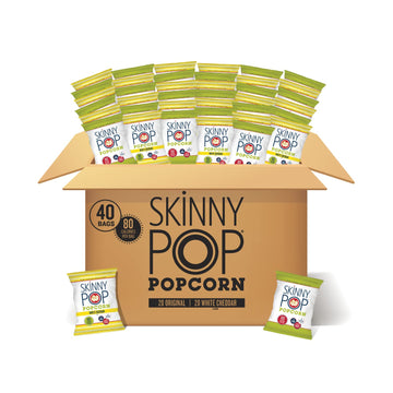 Skinnypop Popcorn, Gluten Free, Non-Gmo, Healthy Snacks, Skinny Pop Variety Pack (Original & Dairy Free White Cheddar Popcorn),