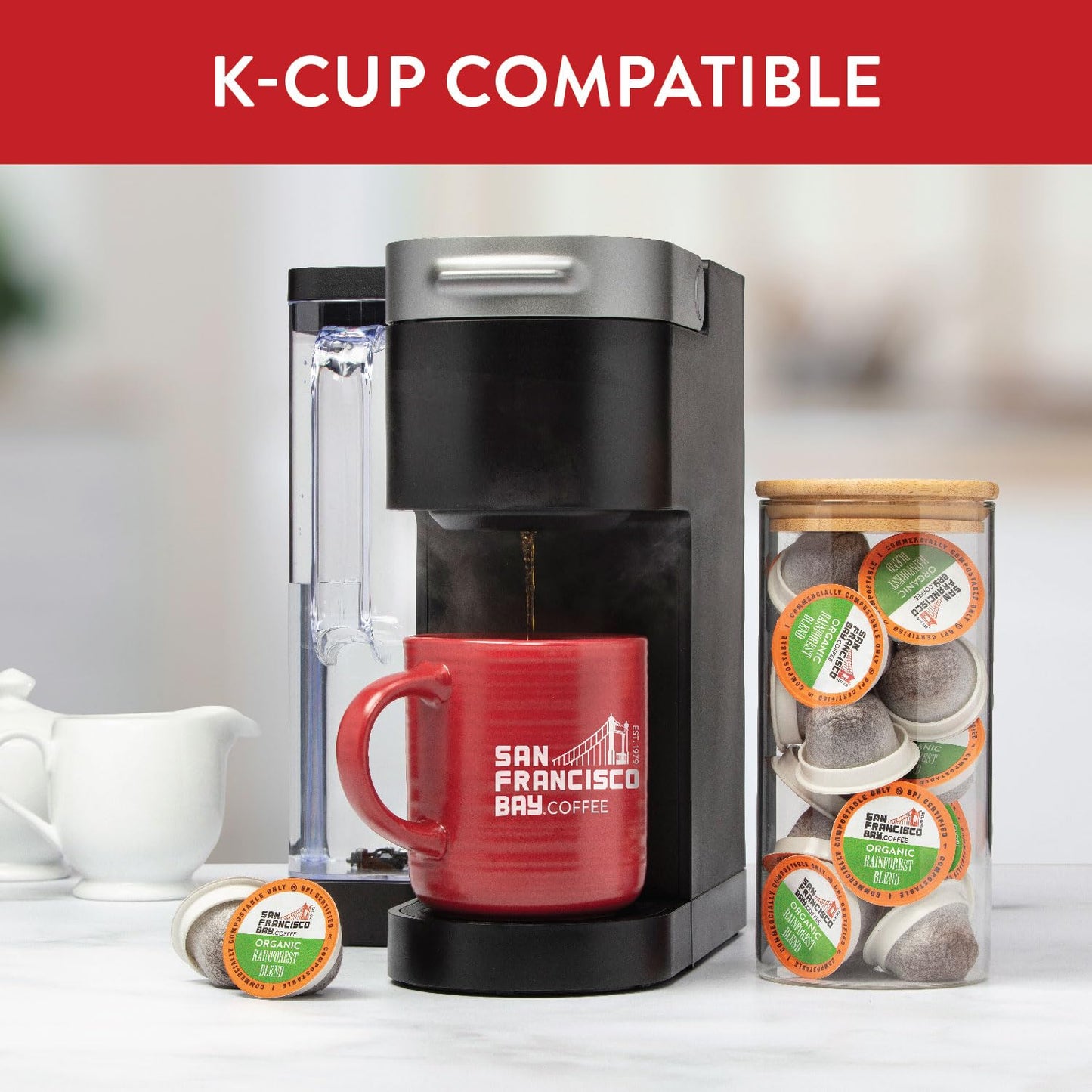 San Francisco Bay Compostable Coffee Pods - Organic Rainforest Blend (80 Ct) K Cup Compatible Including Keurig 2.0, Medium Dark