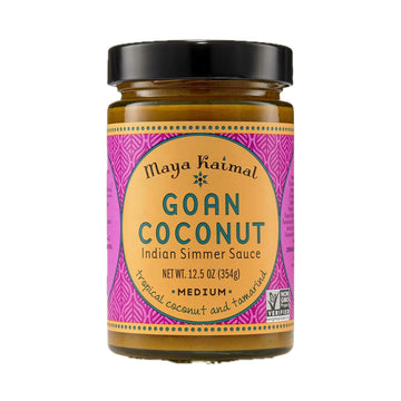 Maya Kaimal Goan Coconut Sauce 12.5 Oz Mild Indian Simmer Sauce With Tropical Coconut And Tamarind. Vegan Gluten Free Non-Gmo Pr