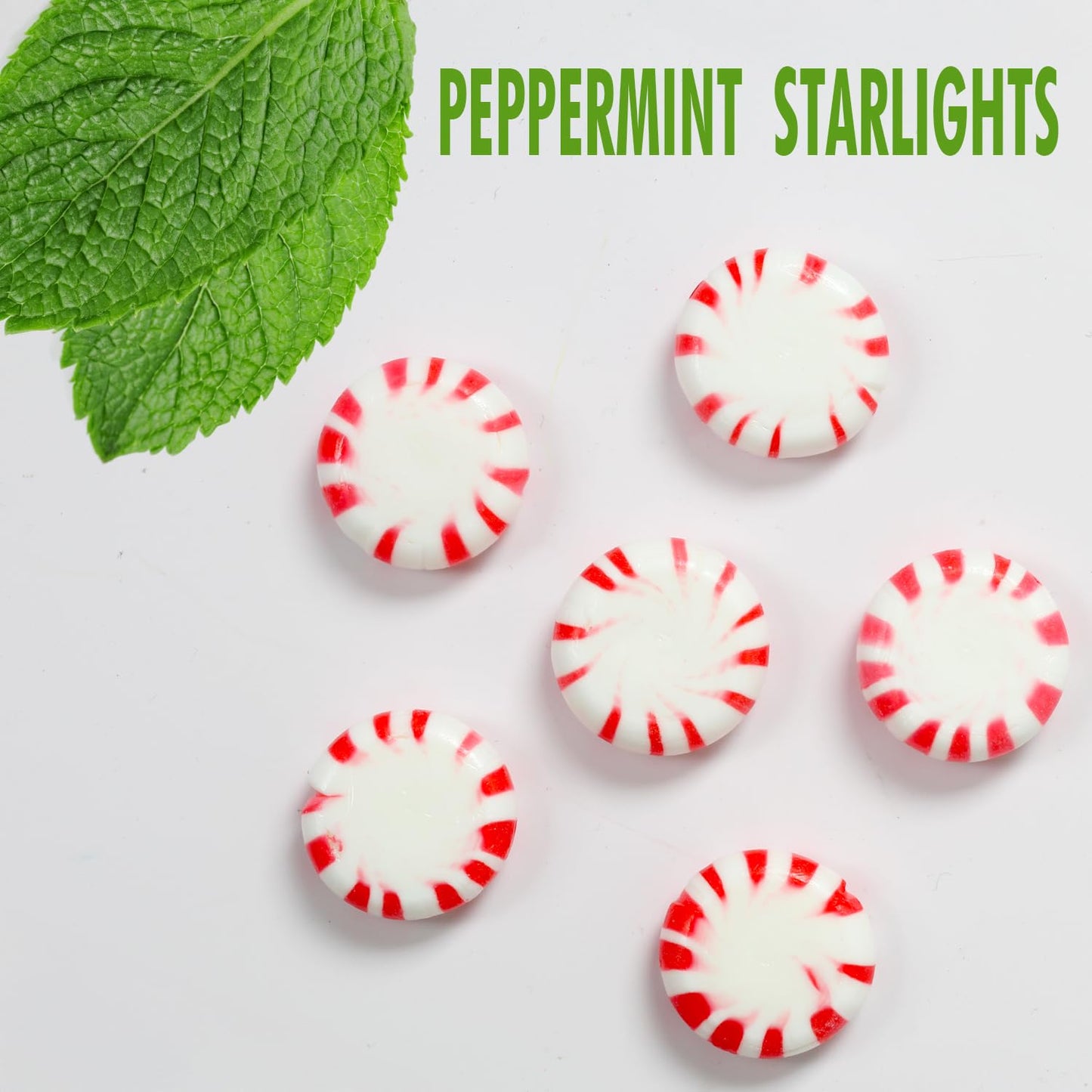 Starlight Peppermint Candy - 5 Lb Bulk Bag - Red & White Peppermint Hard Candy - Individually Wrapped Mints For Office Candy Bow