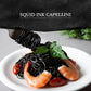 Black Hut Squid Ink Pasta - 8.8oz/ 250g, Skinny Capellini, Natural Ingredients, Spaghetti for Halloween Food, Angel Hair Pasta f