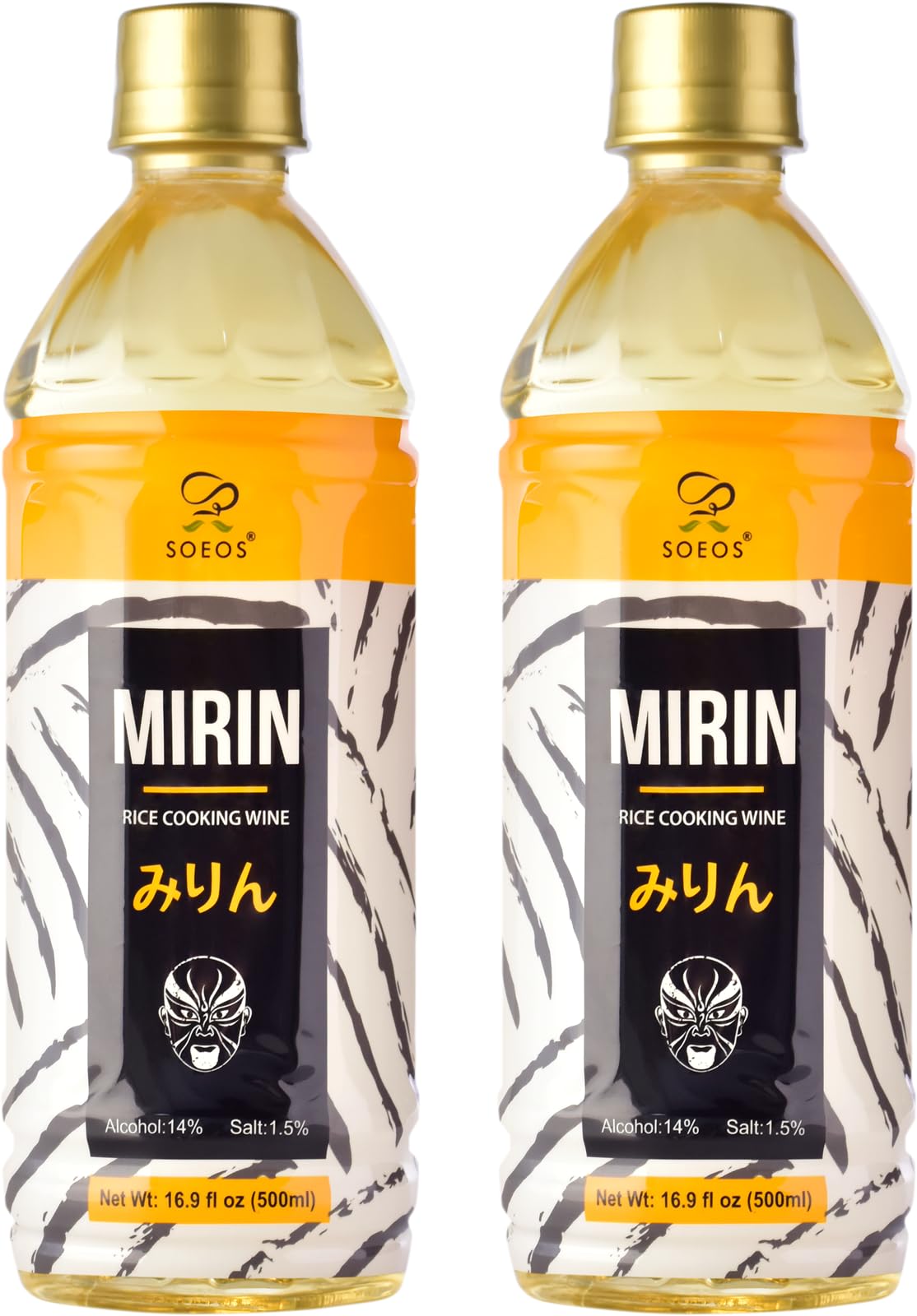 Soeos Mirin Cooking Wine, Traditional Rice Wine, 16.9 fl oz (Pack of 2)