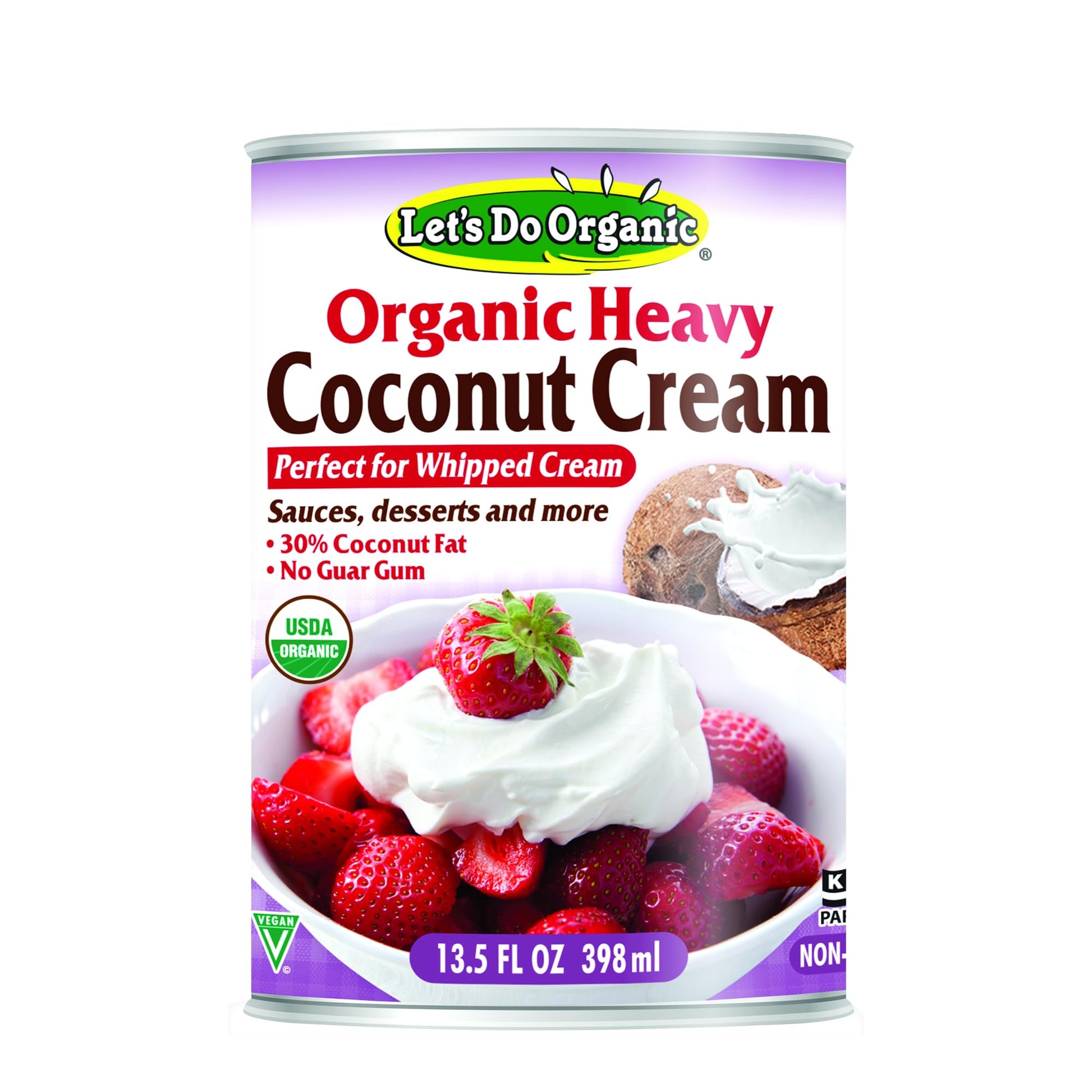 Lets Do Organic Vegan Coconut Cream - Heavy Whipped Cream, 13.5 Fl Oz, Pack of 12