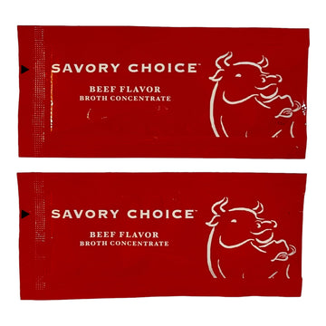 Savory choice Reduced Sodium Beef Broth concentrate, 50 Stick Packs (96g Each) Each Pack Makes 1 cup Broth