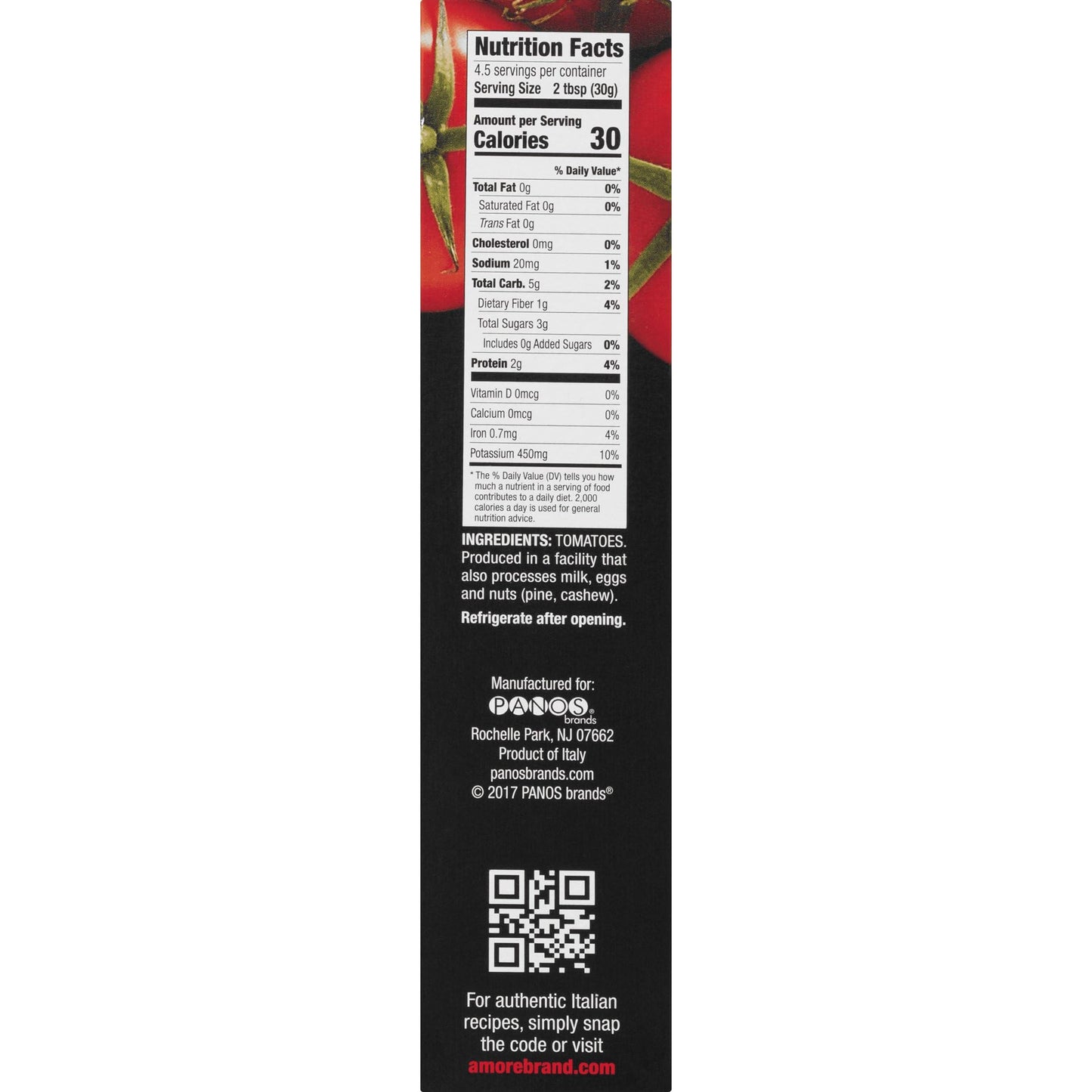Amore Tomato Paste, 4.5oz (127g) Double Concentrated Tube