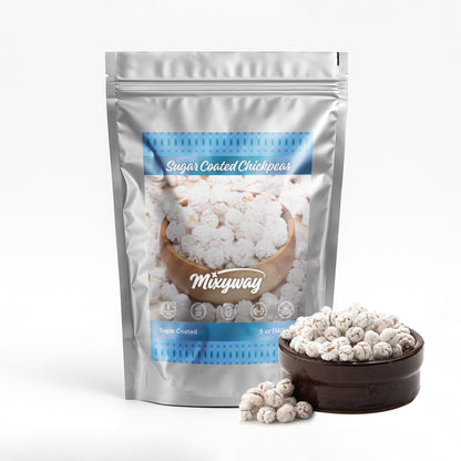 White Candy Chickpeas (Garbanzo Beans) Gourmet Snacks - 5 OZ - Sweet Coated Roasted Chickpeas - Crunchy Candy Snack - Plant-Base