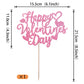 YCTHUNFISH Valentines Day Cake Topper - Glitter Heart Design, Bamboo, Pink, for Engagement & Birthday Party Decorations