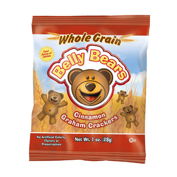 Readi-Bake Benefit 200Ct Whole Grain Belly Bears Animal Cracker Snacks, Cinnamon Graham, 1 Ounce Packages
