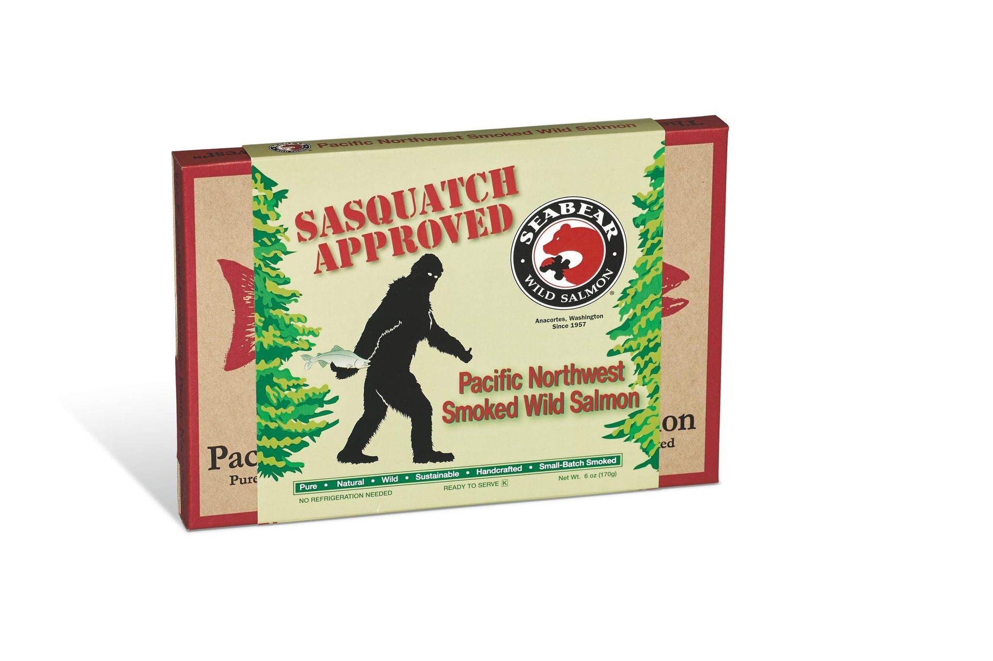 SeaBear Smoked Wild Pink Salmon Gift Box - Wild Caught, Ready to Eat, 6 oz Fillet