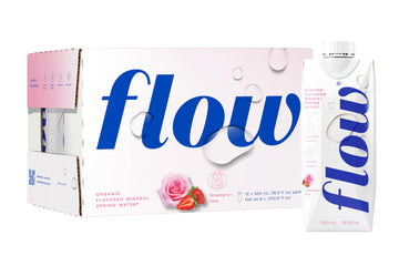 Flow Alkaline Spring Flavored Water Strawberry Rose (12 Cartons)