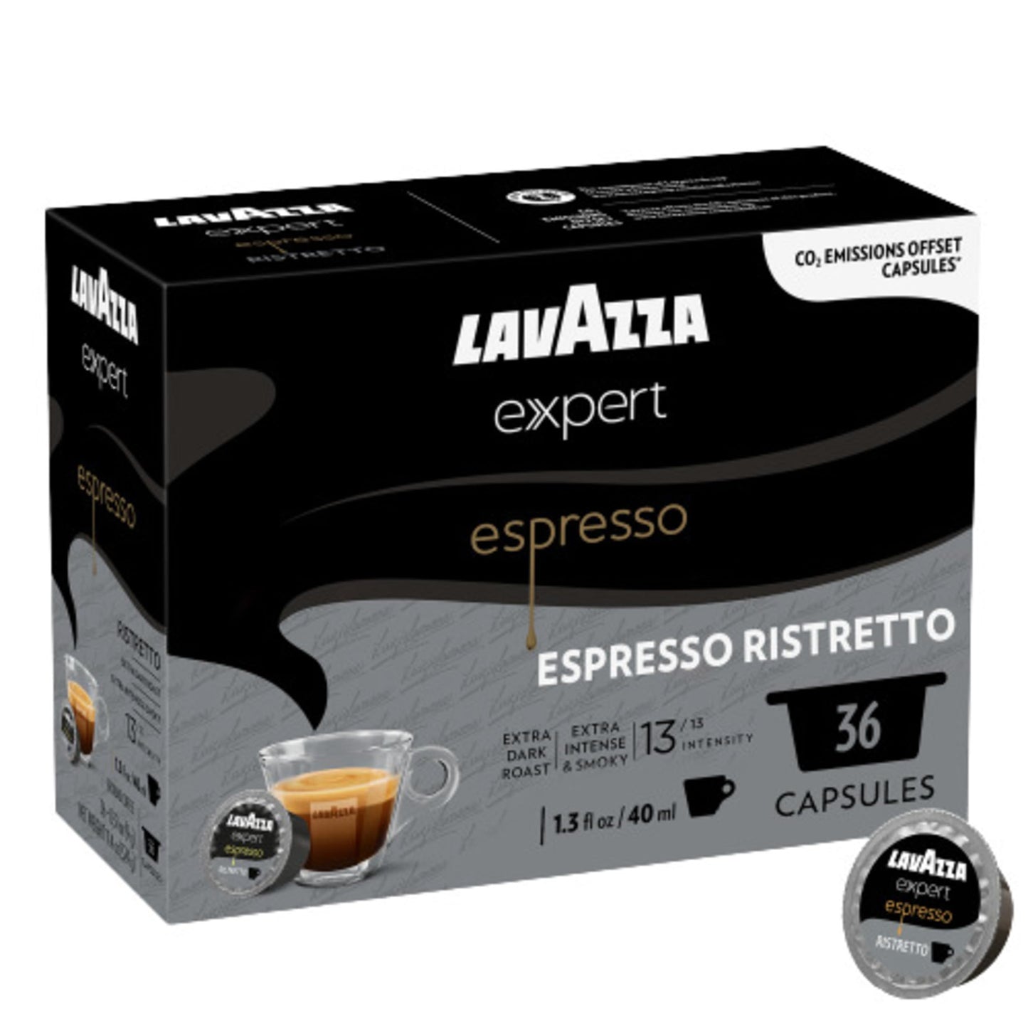 Lavazza Expert Espresso Ristretto Capsules, Extra Dark Roast, 36 Count, Compatible with Lavazza Classy Machines