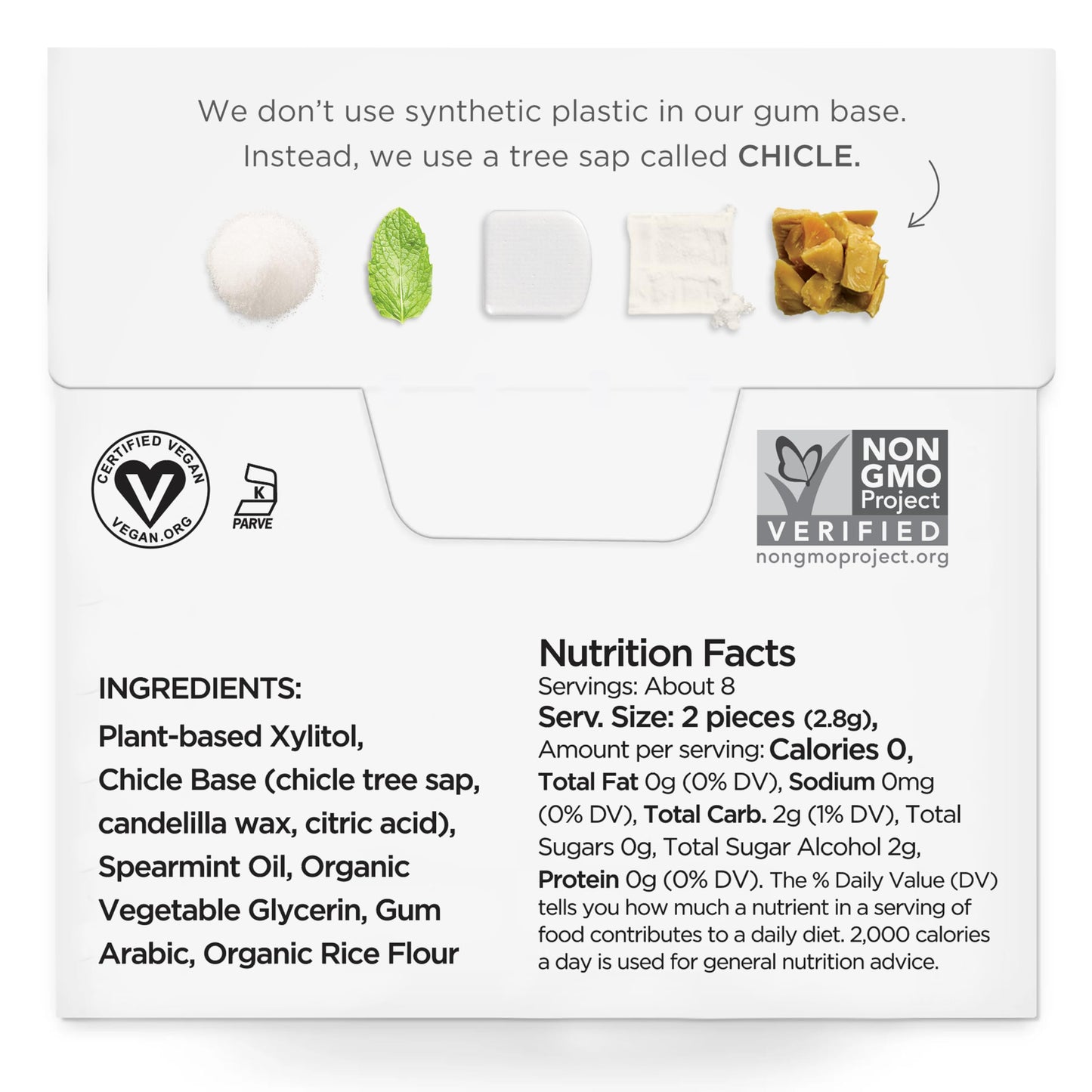 SIMPLY Gum | Dental Gum | Xylitol Chewing Gum - Sugar Free | Spearmint | Pack of Six (90 Pieces Total) | Synthetic Plastic Free