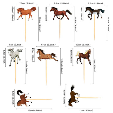 Ercadio 48 Pack Horse Cupcake Toppers Horse Racing Cupcake Picks Equestrian Race Theme Baby Shower Birthday Party Cake Decoratio