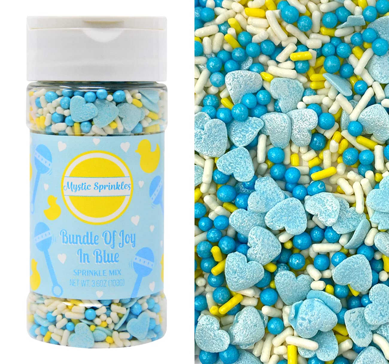 Mystic Sprinkles Baby Shower Sprinkle Mixes (Bundle of Joy in Blue Sprinkle Mix 3.6oz)