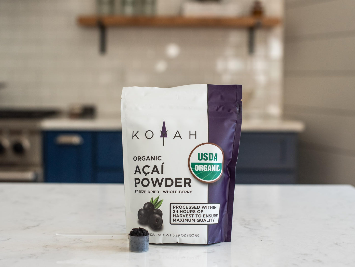 KOYAH - Organic Acai Powder (150g - 50 Servings): Brazil Grown, Freeze-Dried, 100% Pure, No Citric Acid Added, Great in Smoothie